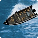 water boat driving racing simulator android application logo